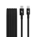 Beats USB-C auf Lightning Gewebtes Kabel, Schnelles Laden, Langlebiges und Verwicklungsfreies Design, Kompatibles Ladegerät für Apple Produkte mit Lightning Anschlüssen (1,5 m) – Power-Schwarz