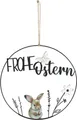 TrendLine Aufhänger Metall mit Niete Frohe Ostern Ø 30 cm schwarz-weiß