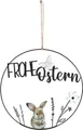 TrendLine Aufhänger Metall mit Niete Frohe Ostern Ø 30 cm schwarz-weiß