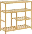 Woltu Schuhregal, aus Bambus, Schuhaufbewahrung mit 4 Ebenen, Schuhablage offen