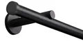Gardinenstange Innenlauf auf Maß 20mm 1-läufig Schwarz mit Kappe - Serie Modern – 170cm