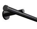 Deco-Raum Gardinenstange auf Maß Innenlauf Modern rund 20mm Wandbefestigung Wandträger mitte Lauf 9cm Vorhangstange Flächenvorhang Schiene Innenlaufstange für Vorhänge Schwarz-matt 170cm