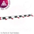 Bruns 1m Schiene & 6 Professionell Gerät Werkzeug Haken Halter BAR │ Mit Screws