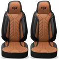 Schonbezüge Sitzbezüge für Ford Tourneo Transit Custom Bj ab 2012 in Schwarz/Schokobraun DPL511