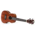 VOLT Ukulele Grenada, Größe: Concerto, massive Decke Mahagoni, Griffbrett: Palisander, Einlegearbeiten am Schallloch, Länge: ca. 610 mm, mit Gurtknöpfen, inkl. gefütterte Tasche