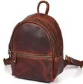 HANDMADE Rucksack Damen Leder City Rucksack für Damen Backpack University Braun