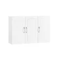 SoBuy Hängeschrank Bad weiß - Badezimmerschrank hängend mit verstellbaren Regalböden - Wandschrank schmal für Bad, Küche & Flur - Medizinschrank & Apothekerschrank, 90x30x60 cm, FRG231-L-W