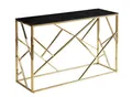 Konsolentisch Glastisch Flurtisch 120x40x78cm Marmor schwarz Gold 86441854