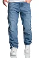 Amaci&Sons Herren Loose-Fit 90s Denim Jeans Hose Straight Baggy 7025 Dunkelblau W34/L30