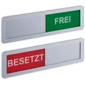 Relaxdays Türschild Besetzt Frei im 2er Set Grün,Rot,Silber