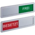 Türschild 'besetzt Frei', 2er Set, Toilettenschild Mit Klebestreifen, Magneten Und Schieber, Acryl, Silber - Relaxdays