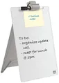 Nobo Glas-Whiteboard Desktop-Notizboard, Trocken Abwischbare Glas-Oberfläche, Tragbar, Rahmenlos, 216 x 297 mm, A4, Inkl. Markerstift und Abnehmbarem Clip, Brilliant Weiß, 1905173