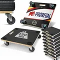 Mega Deal 8x Profi Transportroller HERCULES | BxT 50x50 cm | Traglast 150 kg | 4 Gummirollen & Griff | Siebdruckplatte | 2 Stück | Rollbrett für ...