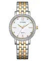 Citizen Damen Analog Quarz Uhr mit Edelstahl Armband EL3106-59D