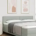 vidaXL Kopfteil mit Knopfheftung Hellgrau 180 cm Samt