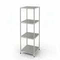 FLOORDIREKT Metallregal Concept Epure MK-005 - Offenes 4-stöckiges Aufbewahrungs- & Ablageregal - Vielseitig einsetzbar - Grau