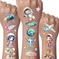 Weltraum Glitzer Tattoo Set Kinder, 12 Blätter Glitzer Tattoo Jungen Mädchen, Weltraum Tattoos Deko Kindergeburtstag, Geburtstag Party Geschenk Dekorationen, Hautfreundliche Temporäre Kinder