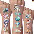 Weltraum Glitzer Tattoo Set Kinder, 12 Blätter Glitzer Tattoo Jungen Mädchen, W