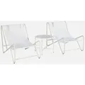 sweeek - Set aus 2 Liegesesseln mit rundem Tisch aus Stahl - Beige - Beige