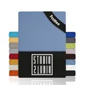 STUDIO Basic Frottee Spannbettlaken 90x200cm – weiches Frottee-Spannbetttuch aus 80 % Baumwolle & 20 % Polyester – Mittelblau – Öko-Tex Zertifiziert, bügelfrei & elastisch – für Matratzen 15–25cm