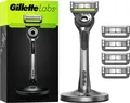 Gillette Labs Nassrasierer Herren, Rasierer Reinigungs-Element + 5 Ersatzklingen