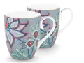 Pip Studio Flower Festival Henkelbecher Light Blue 350ml Set2