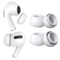 2 Paar Ersatz-Ohrstöpsel für AirPods Pro Gen 1 & 2 von MMOBIEL - Anti-Rutsch Silikon Ohrstöpsel Spitzen mit Geräuschreduzierungsloch, Tragbare Aufbewahrungsbox und Passt in Ladehülle – 1xM, 1xL – Weiß
