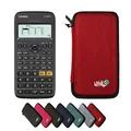 Casio fx-82DE X ClassWiz inkl. WYNGS Schutztasche Rot - Wissenschaftlicher Taschenrechner - Basic Set