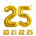 Geburtstag zahlen luftballon 25 jahre | Folienballon Gold Folienballon in 40"...