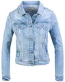 Rock Creek Damen Jeans Jacke Übergangs Jacke Denim Blouson Stretch Kurz Classic Jeansjacken Urban Stonewash D-401 Hellblau XS