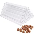 Faburo 20 Stück Reagenzgläser Kunststoff Transparent Korken 150 x16 mm 20 ml