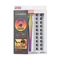 KISS imPRESS Falsies Press On Lashes "Voluminous" Selbstklebende Wimpern 1-Step, Glam Volume, Schwarz, Kein Kleber erforderlich, Wimpernverlängerung DIY, 20 Wimpernbüschel & Applikator