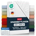 Blumtal® 2er Set Spannbettlaken 160x200x30cm aus Microfaser - Oekotex zertifiziertes Bettlaken Spannbettlaken in Weiß