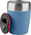 Emsa Thermobecher Travel Cup, 1-tlg., Edelstahl, Silikon, 0,2 Liter, Edelstahl, Trink- und Eisbecher, gummierte Manschette