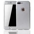 Apple iPhone 8 Plus Handyhülle 360 Grad Schutz Full Cover Silber