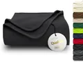 ZOLLNER Kuscheldecke in 130x170 cm - kuschelige und langlebige Fleecedecke - waschbar bis 95°C - hochwertiges Einfassband - antistatisch - Polyester - in schwarz - Oeko Tex® Zertifiziert