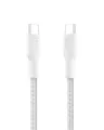 Belkin Eco Geflochtenes USB-C auf USB-C Kabel, 1 m, 240 W, biegsames, flexibles Schnellladekabel, Ladekabel USB C für iPhone 16, Galaxy S25, Pixel 9, MacBook, iPad Pro und mehr – Weiß, USB 2.0