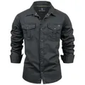 FALKENSTEJN Langarmhemd Herrenhemd - Modell Riccaldo - 100% Baumwolle – Vintage 3 Farben schwarz S
