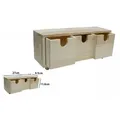 Trade Shop Traesio - Trade Shop - Porta Mini Cettassiera 3 Cassetti Legno Natura Decoupage 53387a -