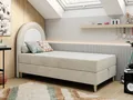 Kinderbett, Boxspringbett für Kinder, Einzelbett mit Matratze - NEST - 90x180cm - Beige - H3