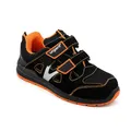 Urgent Sandale Damenarbeitsschuhe 307 S1 oder Mannarbeitsschuhe 309 S1mit Stahlkappe Halbschuhe Sicherheitsschuhe (Schwarz Orange, EU Schuhgrößensystem, Erwachsene, Herren, Numerisch, M, 45)