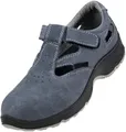 URGENT 302 S1 Arbeitsschuhe Professionelle Sandalen Sicherheitsschuhe Herren Damen Metallkappe antistatisches Wildleder Klettverschluss Stahlkappe rutschfest SRA atmungsaktiv, graue Farbe (numeric_40)