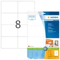 HERMA Premium Laminierte Etiketten Papier matte permanent self-adhesive weiß 105 x 74 mm 80 10 Bogen x 8 (8645)