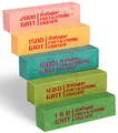 Gitarren Bundradierer Set, Bundfeile für Gitarre, Schleifgummi Gotarre, Gitarre Bund Polieren, Gitarren Politur, Fret Polishing Rubber, Poliergummi 5er Pack (180 & 400 & 1000 & 1500 & 2000 Körnung)