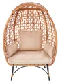 Kobolo Loungesessel Garten COCOON mit Metallgestell und Kissen | Korbsessel Polyrattan Gartensofa Gartenlounge Boho Gartenmöbel Outdoor Sitzgarnitur