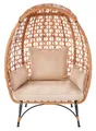 Kobolo Sitzhocker Loungesessel COCOON Gartensessel Relaxsessel Lounge Korbsessel Gartenl (1 St), mit Metallgestell und Kissen