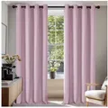 Deconovo Verdunkelungsvorhang Gardinen mit Ösen Blickdichte Vorhang Kälteschutz Schlafzimmer 2er Set, Blackout Curtain einfarbig Thermo Vorhang Verdunkelung Wärmeisolierend rosa 140 cm x 220 cm