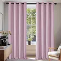 Deconovo Verdunkelungsvorhänge, wärmeisolierend, kältebeständig, modernes Design mit Ösen, Vorhänge für Mädchen, 140 x 220 cm (Breite x Höhe), Blassrosa, 2 Stück
