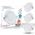 3 x LED Einbaupanel Leuchte Weiß rund Ø11,5cm IP44 6W 1350lm warmweiß DIMMBAR