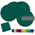heimtexland ® 4er Pack Sitzkissen Filz Stuhlkissen Bodenkissen Polster Stuhlauflage Indoor Outdoor Kissen rund Typ631 Filzkissen tannengrün 35x35 cm 4 Stück